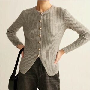 Commense button down split Cardigan